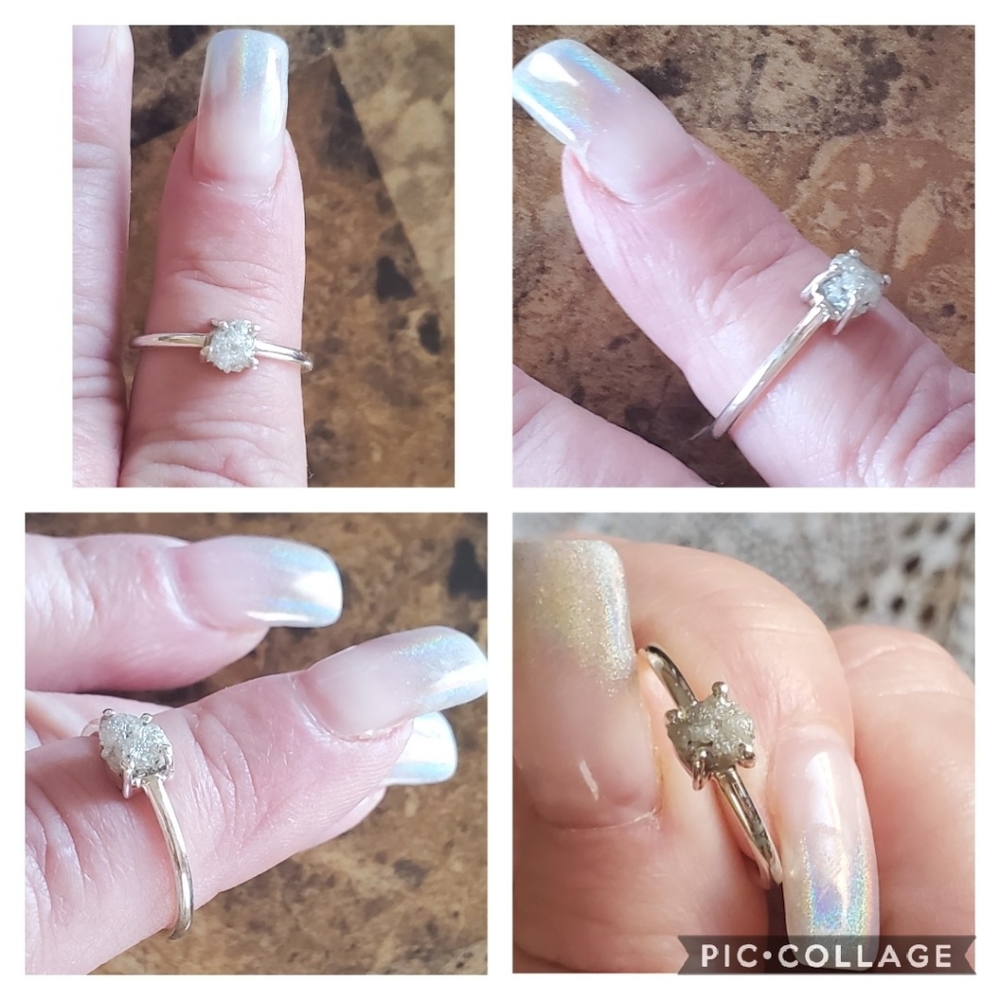 Genuine Rough Diamond Ring Size 8 - Picture 3 of 7